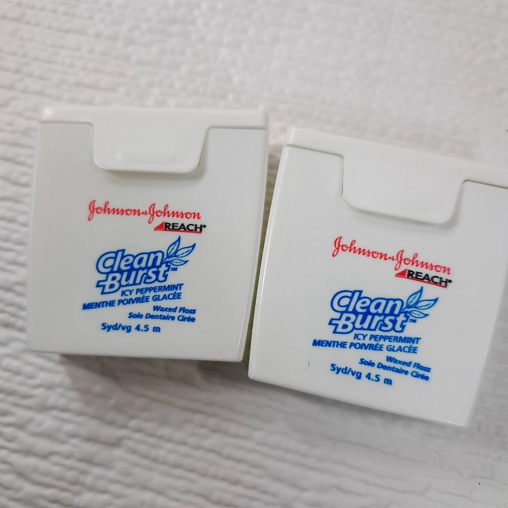 Vintage Johnson & Johnson Reach Clean‎ burst Icy Peppermint Waxed Floss set 2